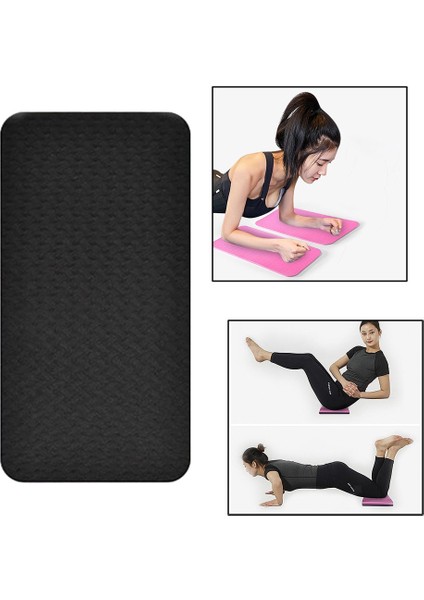 Yoga Diz Dirsek Destek Yastığı Kaymaz Mat 10 mm Çift Renk Mavi-Siyah
