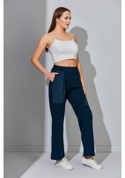 Alexandergardı Yüksek Bel Boru Paça Cepli Eşofman Altı (B22-1301) modelleri