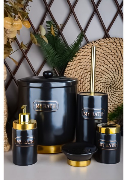 Porselen Si̇yah Banyo Takımı