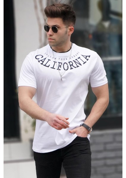 Baskılı Beyaz T-Shirt 5368