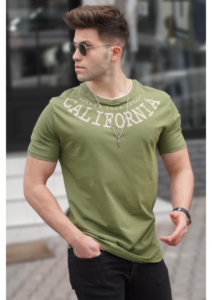 Baskılı Haki T-Shirt 5368