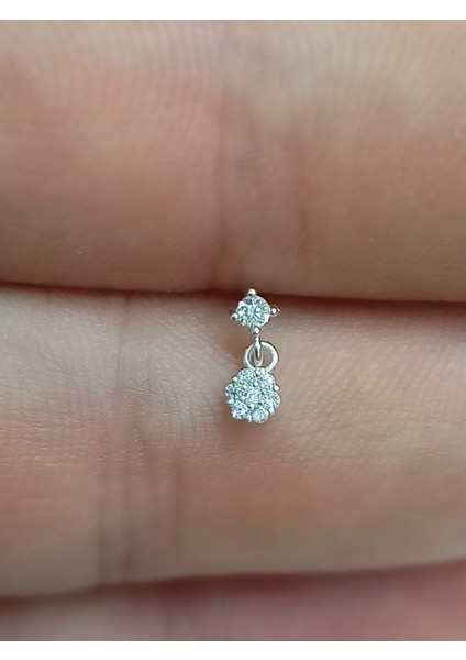 925 Ayar Gümüş Sallantılı Tek Taş Hızma Kadınlar İçin Zarif Tasarım