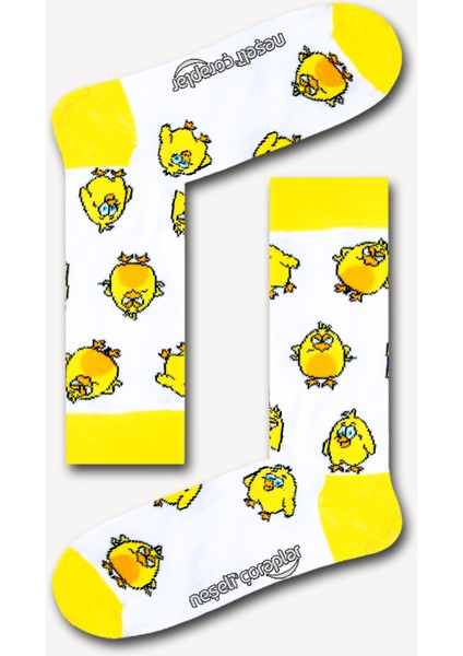 Civciv Desenli Renkli Kadın Çorap