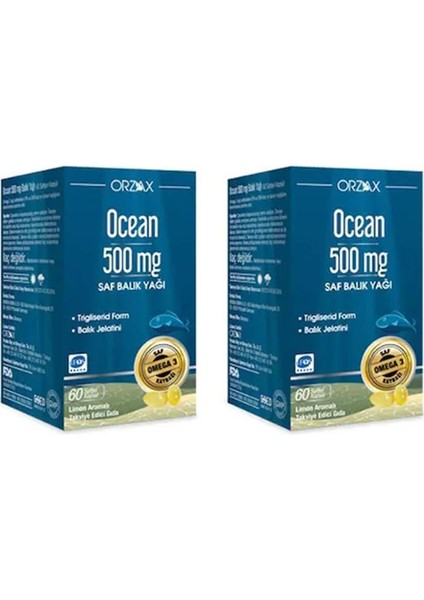 Ocean 500 Mg Saf Balık Yağı 60 Kapsül 2'li Paket