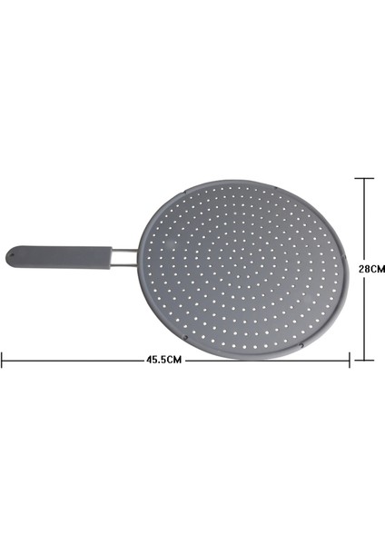 Silikon Yağ Sıçratmaz Tava-Tencere Kapağı 28CM Gri