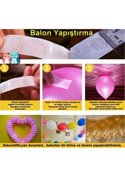 Party Store Balon Yapıştırma Bandı Çift Taraflı 100 Adet