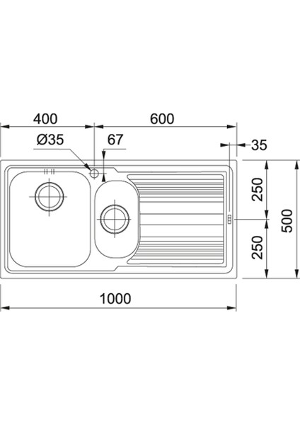 Llx 651 Sol Damlalıklı Inox Tezgah Üstü Eviye fiyatları