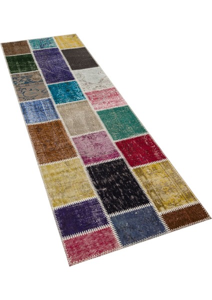 Eskitme El Dokuma Patchwork Halı 80 x 250 cm 5885