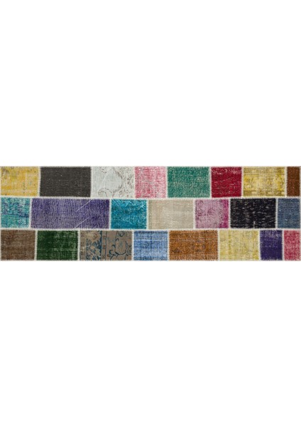 Eskitme El Dokuma Patchwork Halı 80 x 250 cm 5885