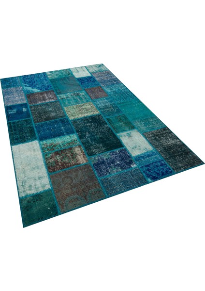 Klasik Modern Patchwork Eskitme El Dokuma Halı 160 x 230 cm 5934