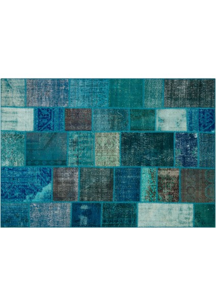 Klasik Modern Patchwork Eskitme El Dokuma Halı 160 x 230 cm 5934