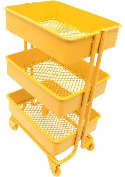 Ölçek Mini Metal Depolama Raf / 4 Tekerlekler Dollhouse Mobilya Dekor Mavi(Yurt Dışından)