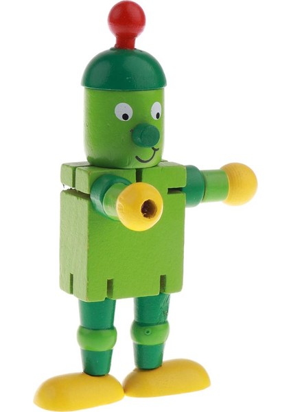 Ahşap Ceviz Kukla Robotlar Eylem Çocuk Oyuncak Hediye Esnek Eklem Yeşil Yaşı 3 + Yeşil fiyatları