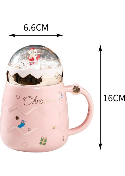 401-500 ml Kahve Kupa Noel Baba Süt Kupası Teacup Kapaklı Yeni Yıl Hediyeler Pembe modelleri
