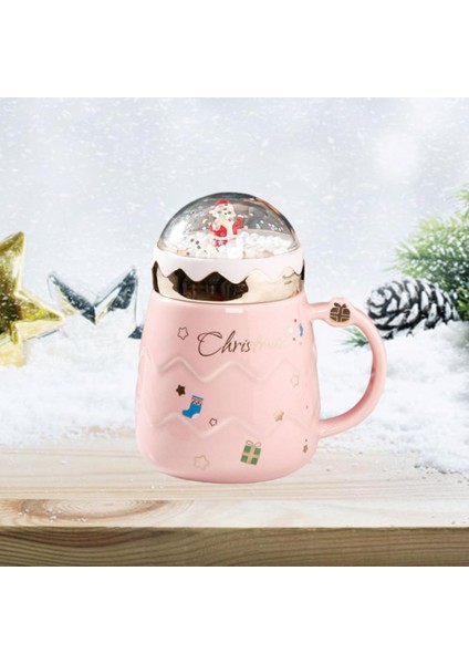 401-500 ml Kahve Kupa Noel Baba Süt Kupası Teacup Kapaklı Yeni Yıl Hediyeler Pembe indirimleri
