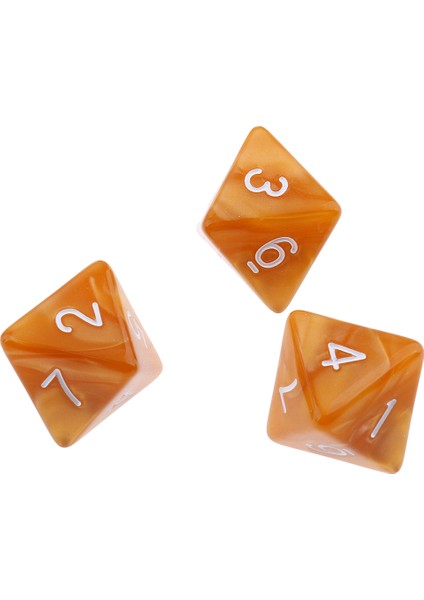 10 Adet 8 Taraflı Zar D8 Polyhedral Rpg Kahve Hafif Kahve Için Zar