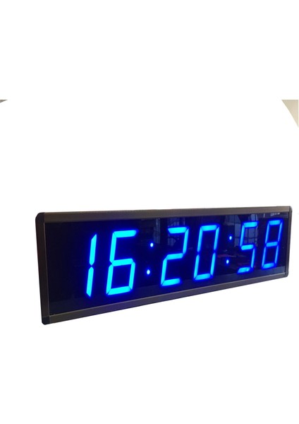 Sanec Saniyeli Dijital Duvar Saati (Kasa Ölçüsü 17X50CM)-MAVI