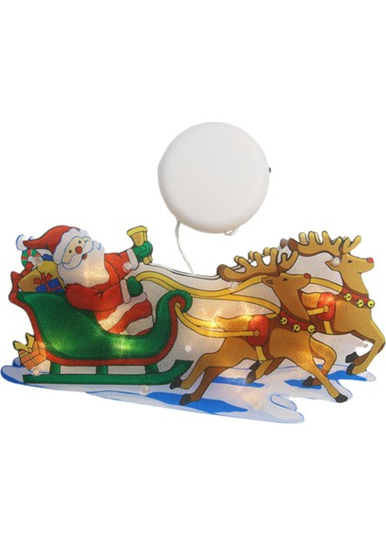 F Fityle Noel Santa LED Işık Siluet Dekor Kızak (Yurt Dışından)