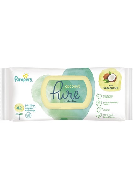 Pure Coconut Islak Havlu Mendil Tekli 42LI