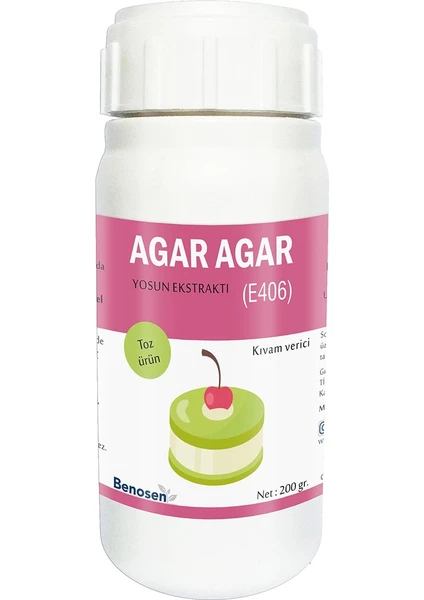 Agar Agar Yosun Özütü E 406 200 gr