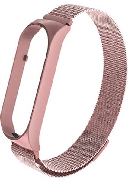 Xiaomi Mi Band 5 Metal Kordon Tel Örgü Tasarım Mıknatıslı Renkli Şık Kayış