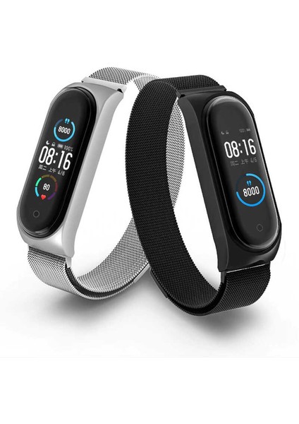 Xiaomi Mi Band 5 Metal Kordon Tel Örgü Tasarım Mıknatıslı Renkli Şık Kayış modelleri