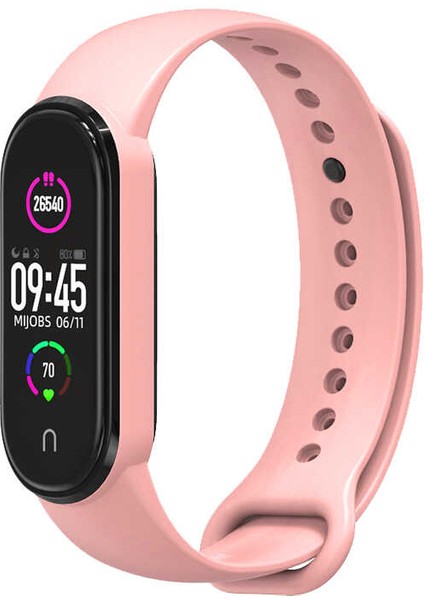 Xiaomi Mi Band 6 Kordon Delikli Yumuşak Renkli Spor Kayış Soft Pürüzsüz Bileklik