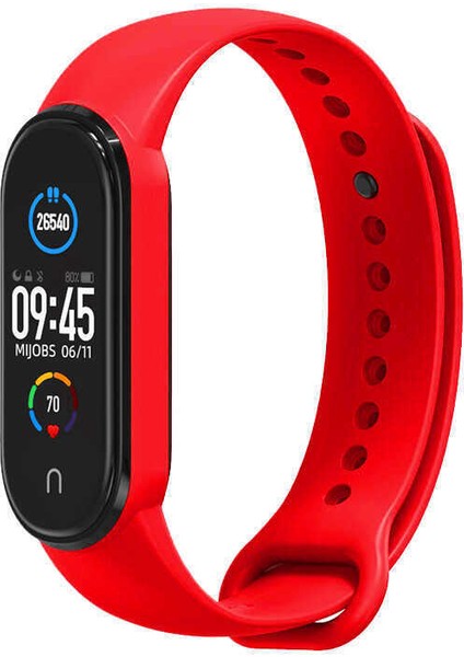 Xiaomi Mi Band 6 Kordon Delikli Yumuşak Renkli Spor Kayış Soft Pürüzsüz Bileklik