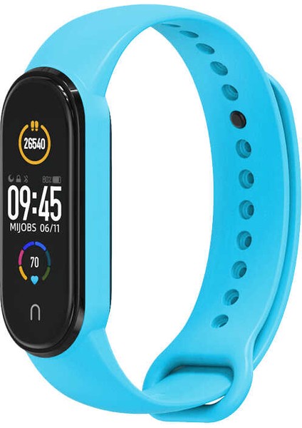 Xiaomi Mi Band 6 Kordon Delikli Yumuşak Renkli Spor Kayış Soft Pürüzsüz Bileklik