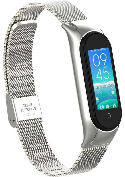 Xiaomi Mi Band 6 Metal Kordon Örgü Tasarım Tam Koruma Bükülmez Kayış Şık Görünüm Bileklik