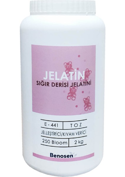 Toz Jelatin, Sığır Derisi Jelatini, Jöleli Tatlılar Yapımı Için | 2 kg