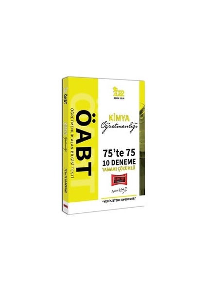 2022 ÖABT Kimya Öğretmenliği 75TE 75 Tamamı Çözümlü 10 Deneme