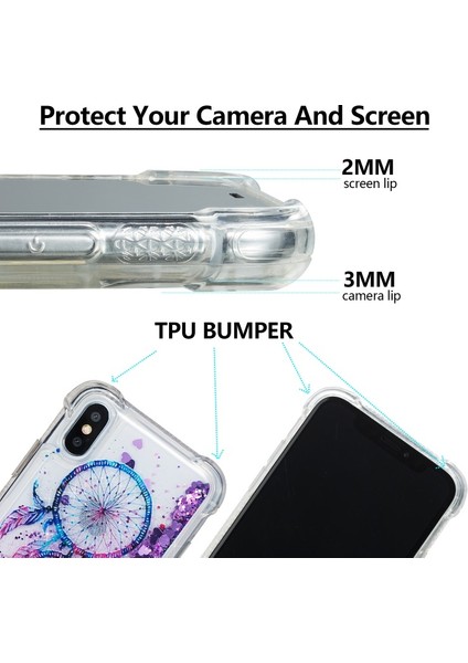 Sıvı Glitter Tozu Quicksand Darbeye Dayanıklı Tpu Cep Telefonu Kılıfı iPhone Xs / x 5.8 Inç - Rüya Catcher (Yurt Dışından) fiyatları