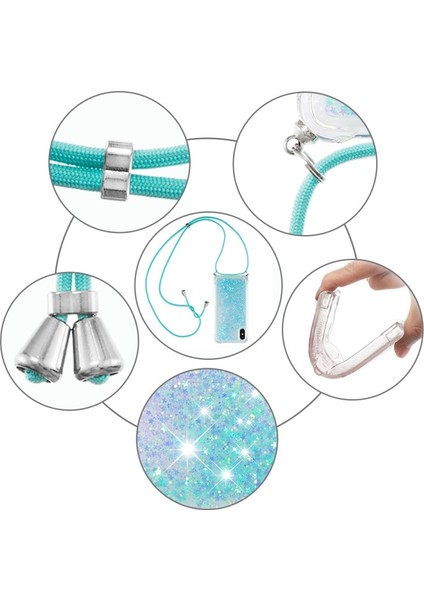 Glitter Quicksand Yumuşak Tpu Telefon Kılıfı Anti-Kayıp Ipi iphone x / Xs - Gümüş Mavi Yıldızlar (Yurt Dışından) fırsatları