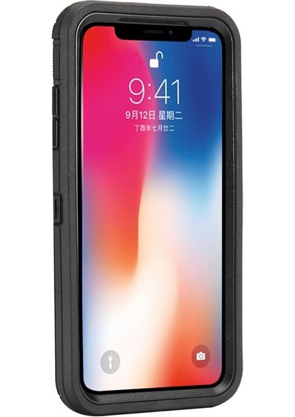 Plastik + Tpe 3 Parçalı Hibrid Darbeye Damla Geçirmez Toz Geçirmez Kılıf iPhone Xs / x 5.8-Inç - Siyah (Yurt Dışından) fiyatları