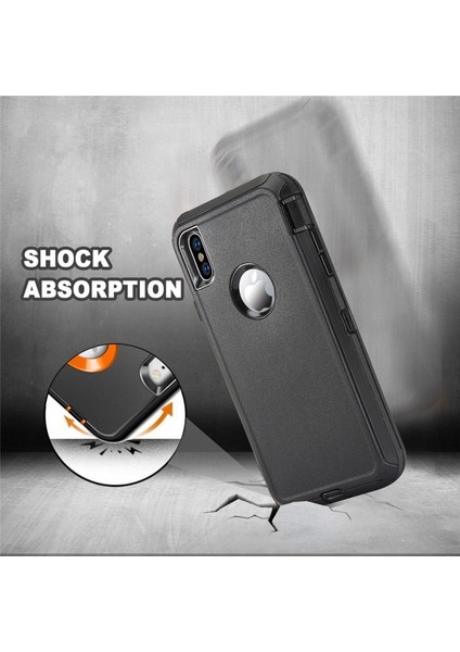 Plastik + Tpe 3 Parçalı Hibrid Darbeye Damla Geçirmez Toz Geçirmez Kılıf iPhone Xs / x 5.8-Inç - Siyah (Yurt Dışından) modelleri