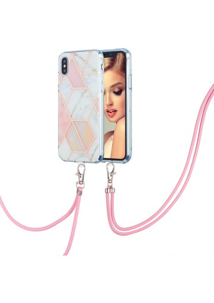 2.0mm Imd Tpu Telefon Kılıf + Ipi Ekleme Mermer Desen Galvaniyeli Ultra Slim Durumda iPhone x / Xs 5.8 Inç - Pembe / Beyaz (Yurt Dışından) fiyatları