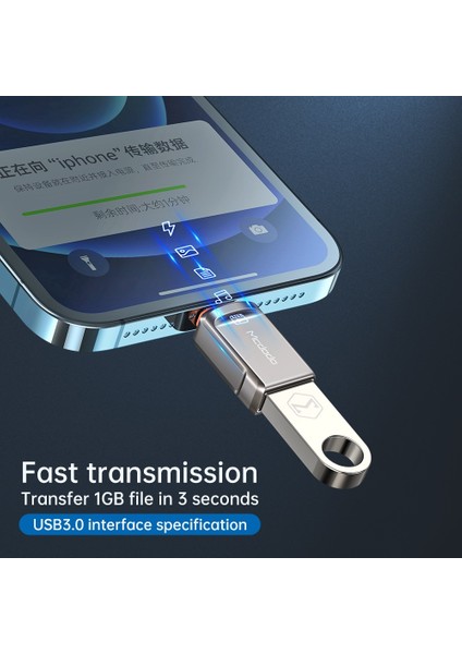Mcdodo OT-8600 Usb-A 3.0 Mini Otg Adaptörü - Gri (Yurt Dışından)