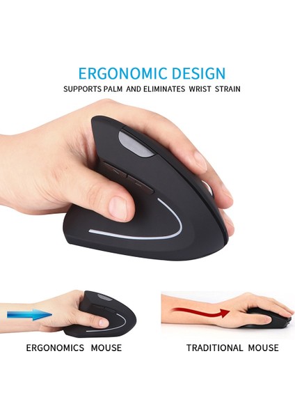 800/1200/1600 Dpı USB Şarjlı Sol El Için Dikey Kablosuz Oyun Faresi (Yurt Dışından) modelleri