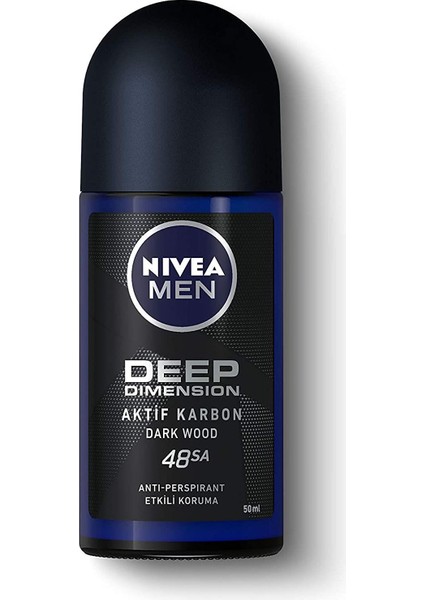 Men Erkek Roll On Deodorant Deep Dimension 48 Saat Anti-Perspirant Koruma 50ML