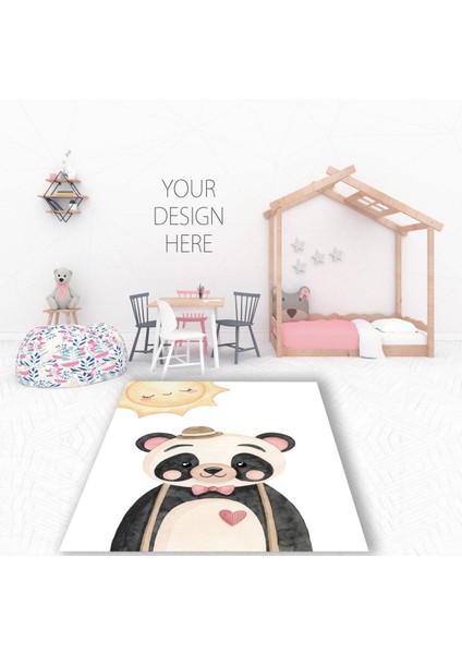Güneş ve Panda Desenli Halı - CP1296
