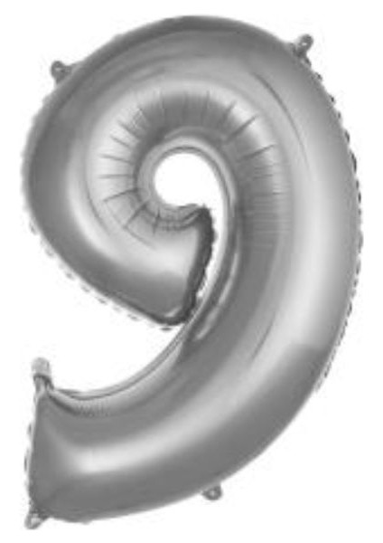 40'' 100 cm Gümüş Folyo Rakam Balon 9