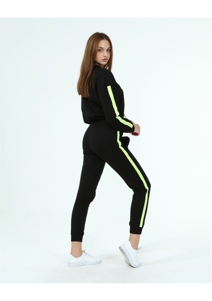 22033931 Üç Iplik Yanı Şeritli Sweat+Cepli Pant. Ikili Taıkm Siyah modelleri