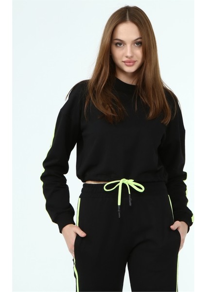 22033931 Üç Iplik Yanı Şeritli Sweat+Cepli Pant. Ikili Taıkm Siyah fırsatları