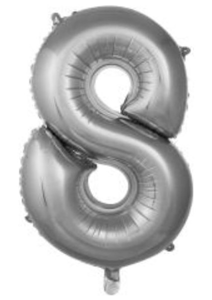 40'' 100 cm Gümüş Folyo Rakam Balon 8