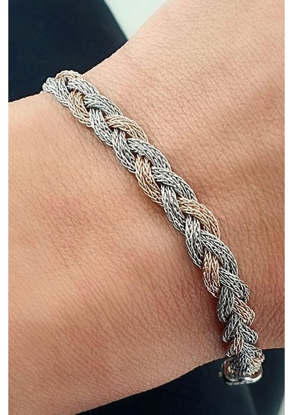 Rose Beyaz 925 Ayar Gümüş Örgü Bileklik fiyatları