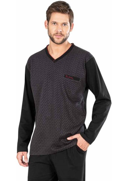 5474 Uzun Kollu Jakarlı Erkek Pijama Takımı
