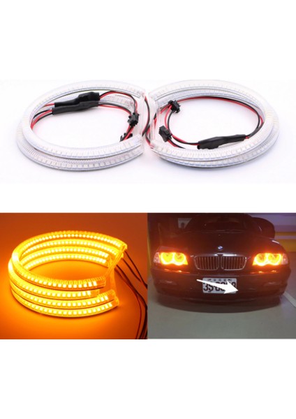 Bmw E46 318 320 325 330 Ccfl Angel Eyes Sarı Encıl Seti Far Halkası
