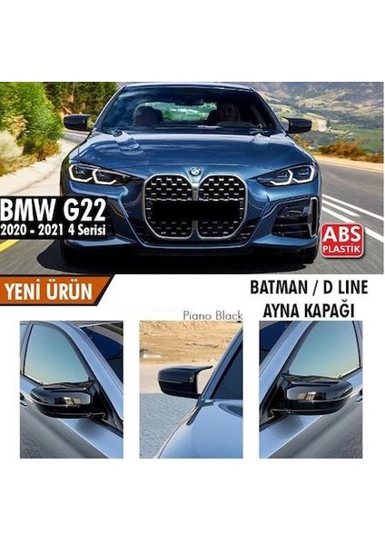 Bmw G22-G23-G26 4 Serisi Batman Yarasa Ayna Kapağı Piano Black Abs Plastik