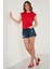 Pamuklu Bisiklet Yaka Kolsuz T Shirt Bayan T Shirt 5864019 3